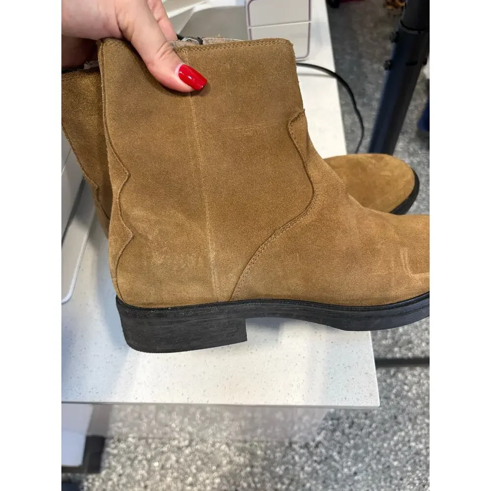 SZ MENS 9 ALLSAINTS Lang Suede Zip Up Boots